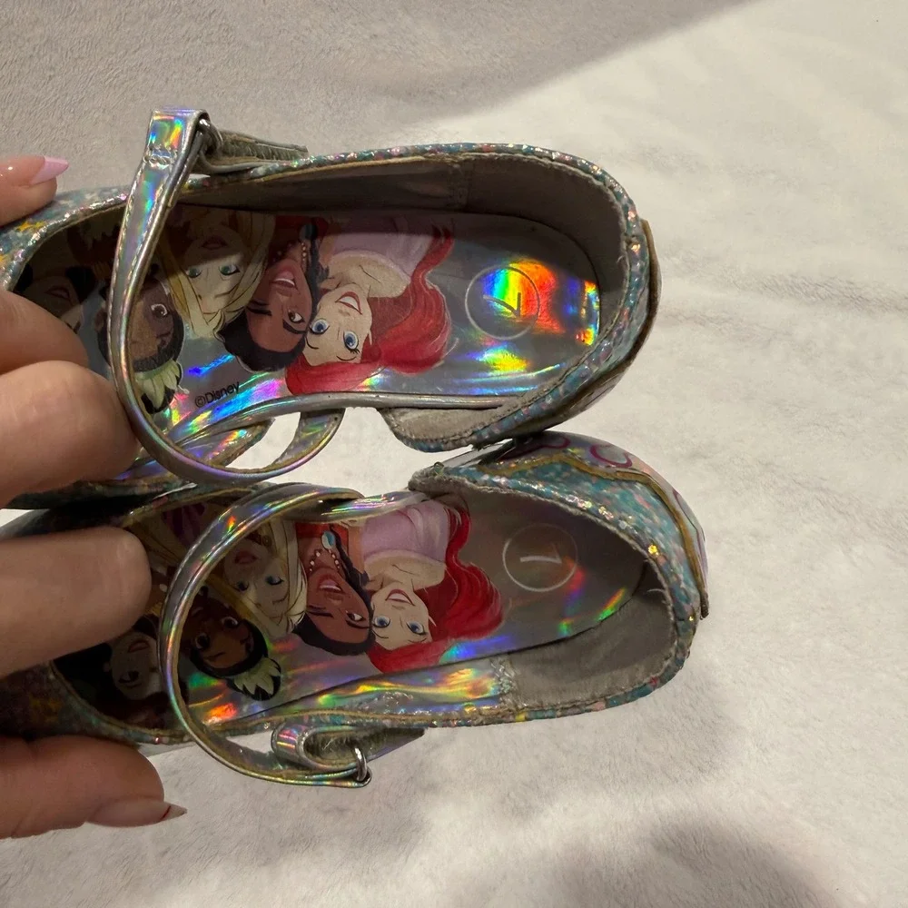Kids Disney Princess Glitter‎ Mary Jane Heels Shoes Size 7